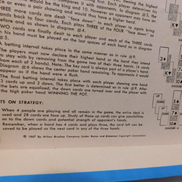 Vintage Strategy Poker Game Milton Bradley 1967 Complete Game - Picture 4 of 8